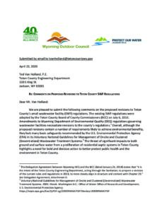 COMMENTS ON PROPOSED REVISIONS TO TETON COUNTY SMALL WASTEWATER FACILITY REGULATIONS